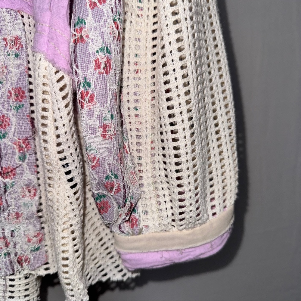 Pol Floral Patchwork Button Jacket - Purple And C… - image 6